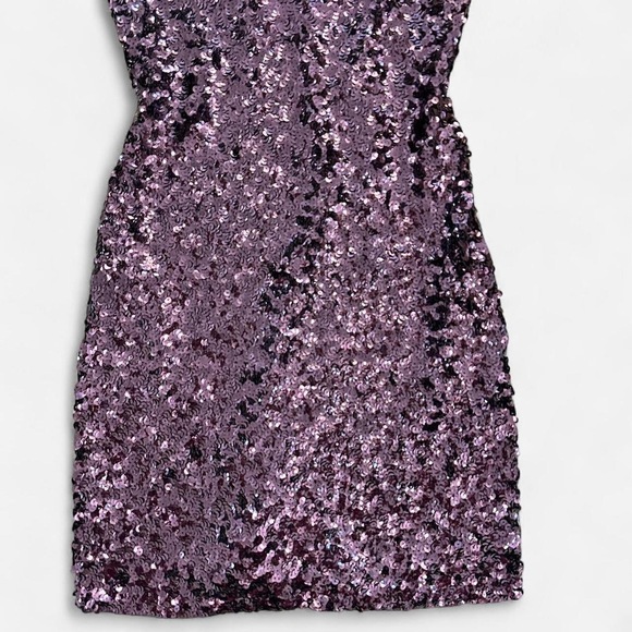 Cachet Sequin Mini Party Dress purple sequin bodycon small - Picture 3 of 5